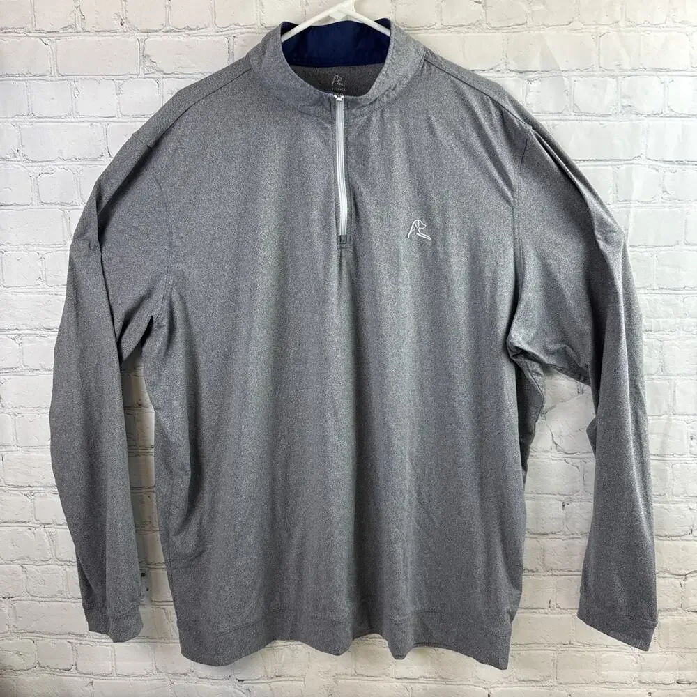Rhoback 1/4 Zip Pullover Shirt Men's 2XL Heather Gray Stretch Performance Golf - Picture 2 of 9